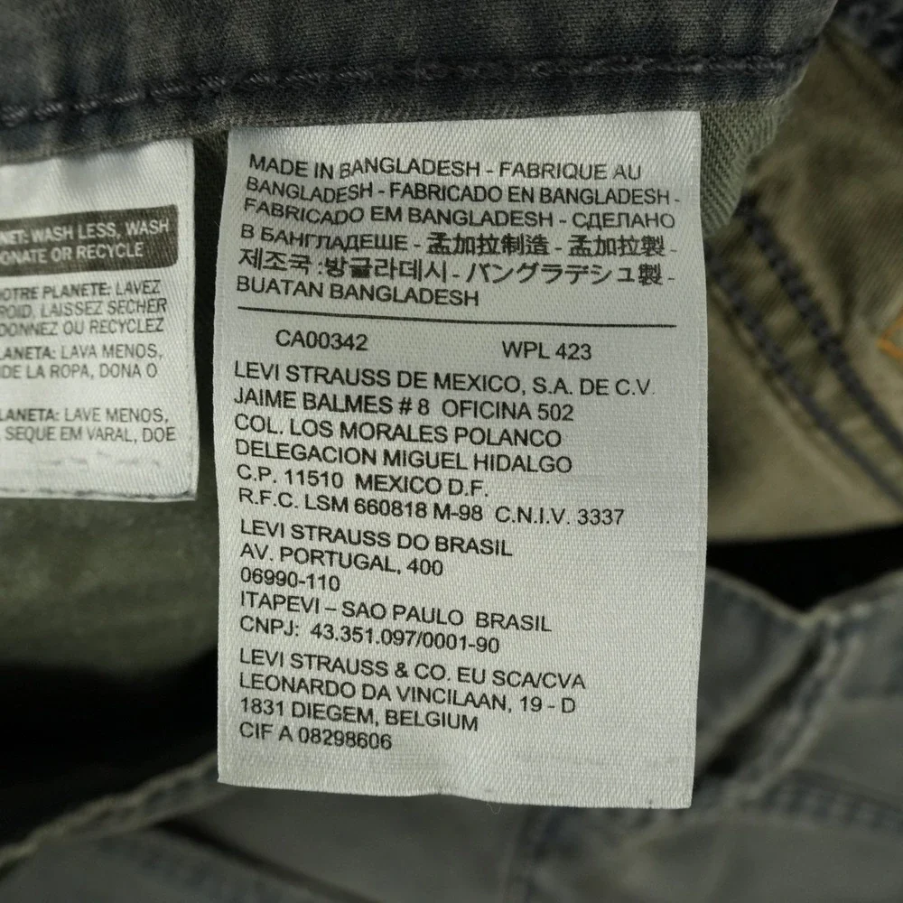 Levi's 508 Regular Taper‎ Jeans Mens Fits 32x29 Gray Stretch Denim Pants Classic
